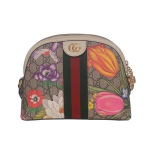 ♥️Gucci Ophidia Dome Blooms GG Supreme Floral  Leather Shoulder Bag♥️